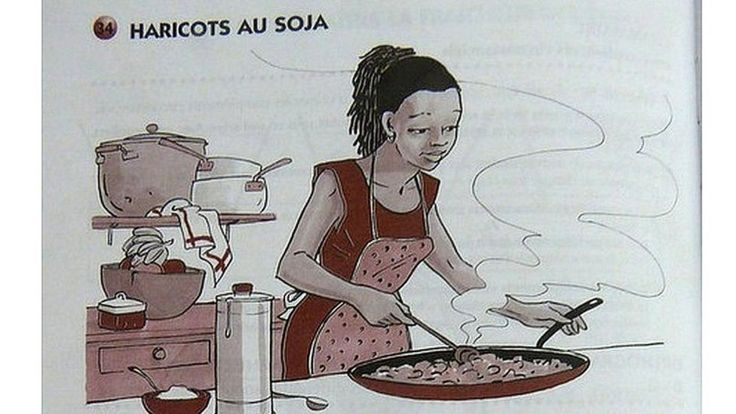 Textbook showing gender stereotypes in DR Congo